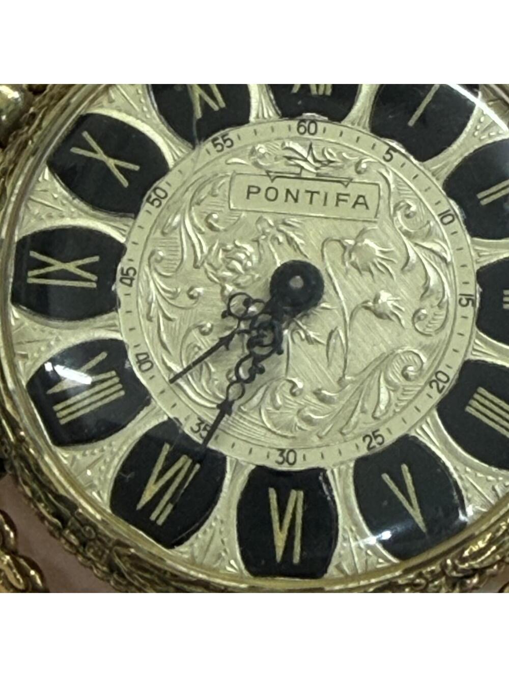 Pontifa gold filled/Plated/Rolled? watch necklace vintage 70s wind-up working! - Picture 5 of 8